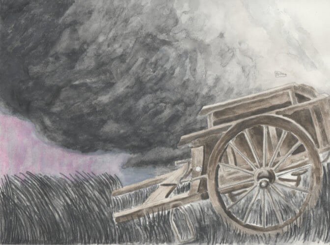 Illustration des orages du 9 et 10 octobre 1835 en Belgique. Crédit : Frédéric Godefroid©Belgorage