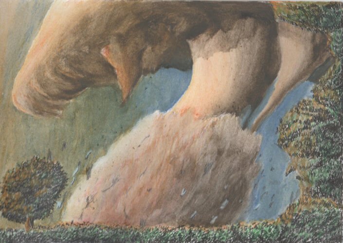 Illustration de la tornade du 10 août 1895 à Rixensart. Crédit : Frédéric Godefroid.