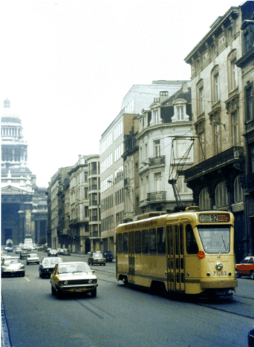 Photographie de Bruxelles illustrant le temps maussade que la Belgique a connu durant l'été 1977. Crédit photo : Steve Guess - 17 août 1977