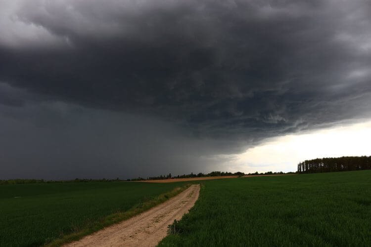 Cellule orageuse à Baisy-Thy (province du Brabant Wallon), le 12 mai 2017. Crédit photo : Jérémy Lokuli