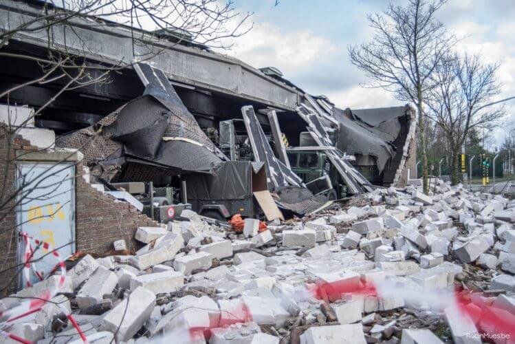 Bâtiment fortement endommagé à Leopoldsburg dans la province de Limbourg en Belgique, le 18 janvier 2018. Source : Severe Weather in Belgium