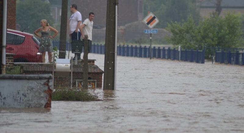 Inondations à Jauche (province du Brabant Wallon) le 23 juillet 2016. Source : Vers l'Avenir