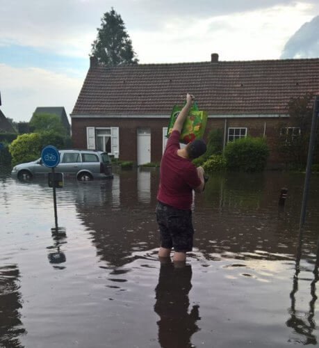 Inondations à Brecht en province d'Anvers le 29 mai 2018. Crédit photo : Kristof Andries.