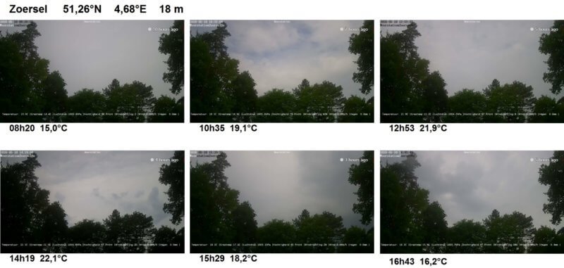Captures d'écran de la webcam de la station météorologique de Zoersel.
