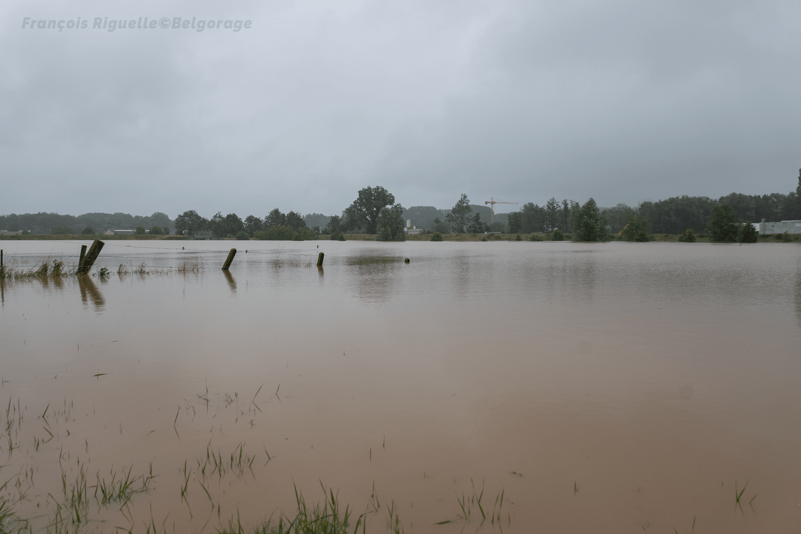 Inondations à Jodoigne, en province du Brabant Wallon, le 30 juin 2021 au matin suite à la crue de la Grande Gette